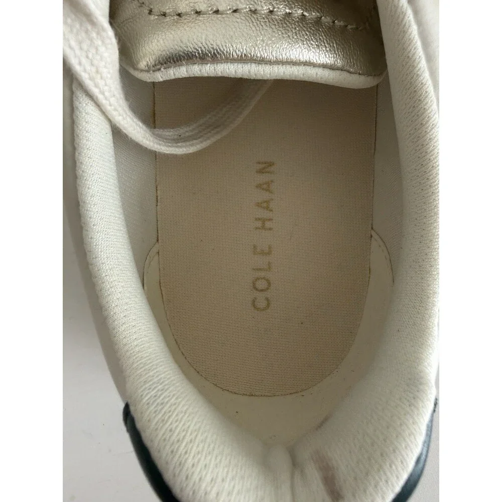 ✿ Cole Haan White Leather Sneakers Womens 7.5B Classic Low Top Casual Shoes